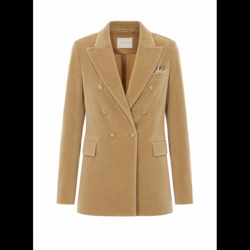 Circolo 1901 Women Double Breasted Button Velvet Jacket